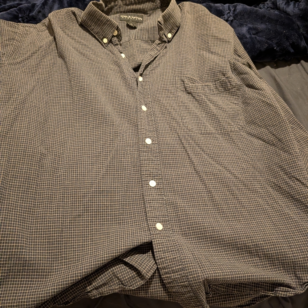 Croft & Barrow Men's Checkered Button Down Shirt - Brown and White